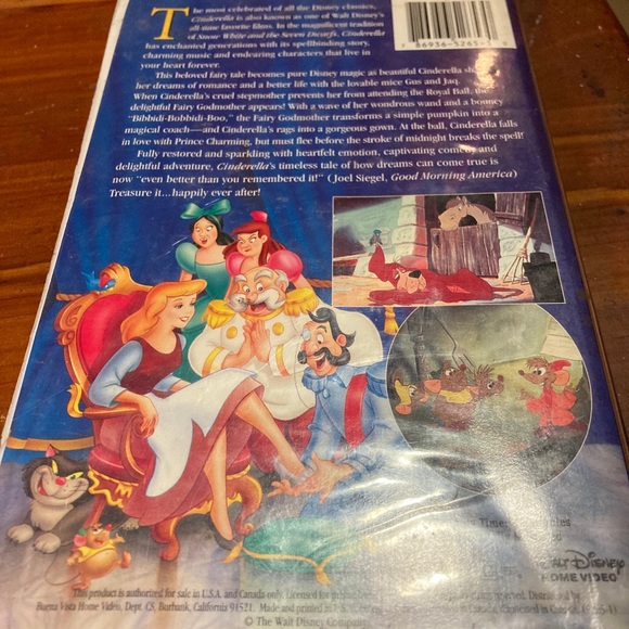 Walt Disney Masterpiece Cinderella VHS #5265 'RARE - Picture 3 of 5